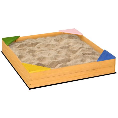 Diagrama de un arenero infantil con estructura de contención y drenaje