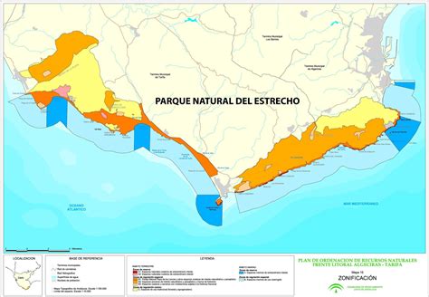 Mapa del Parque Natural del Estrecho y la Bahía de Algeciras