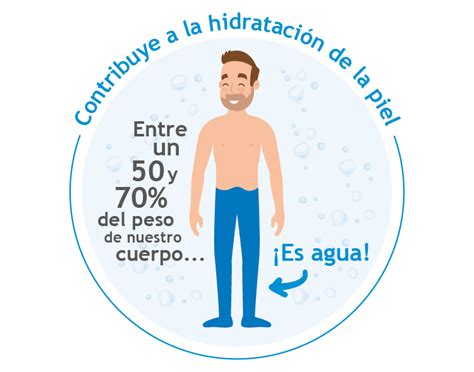 Ilustración del cuerpo humano mostrando la importancia del agua