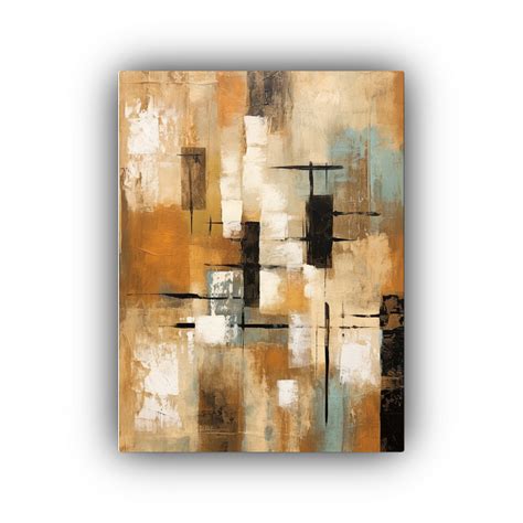 Detalle de una pintura abstracta con tonos tierra