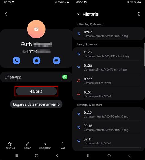 Ilustración de un teléfono mostrando una lista de llamadas bloqueadas