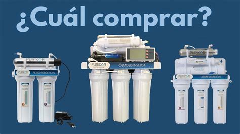 Ilustración de diferentes sistemas de filtración de agua para el hogar