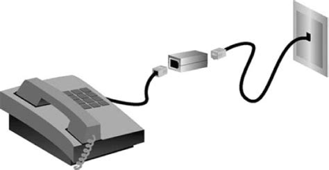 Diagrama de un filtro ADSL conectado a una línea telefónica y un router