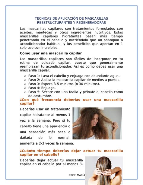 Aplicación de mascarilla capilar