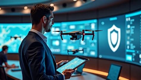 Drones de seguridad vigilando un set de filmación