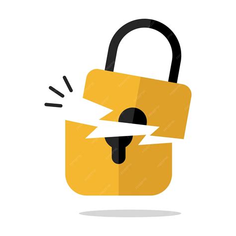 Ilustración de un candado roto con datos saliendo
