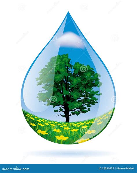 Ilustración de una gota de agua con un escudo protector