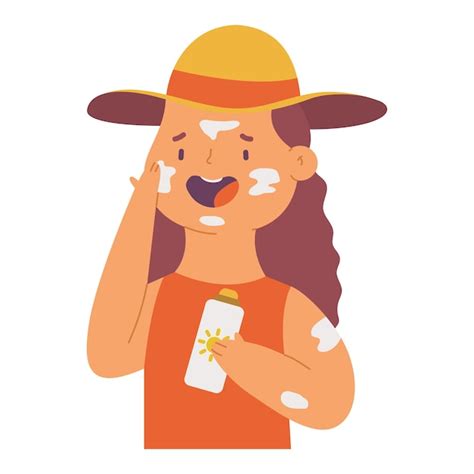 Ilustración de una persona usando protector solar