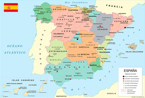 Mapa de España con regiones destacadas