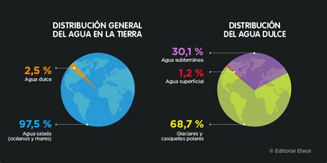 Infografía sobre la distribución del agua en la Tierra