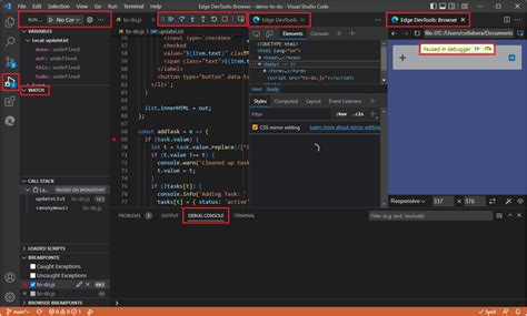 Ventana del Depurador de Visual Studio 2010 mostrando puntos de interrupción y variables