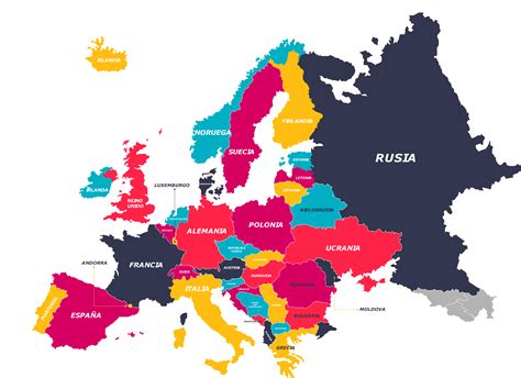 Mapa de Europa con países que obligan FFP2