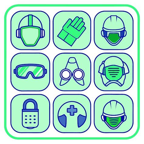 Iconos de EPP: guantes, gafas, mascarilla