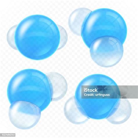 Ilustración de moléculas de agua purificada