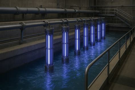 Proceso de desinfección UV en una planta depuradora
