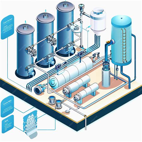 Diagrama de un sistema de filtración de agua para hoteles