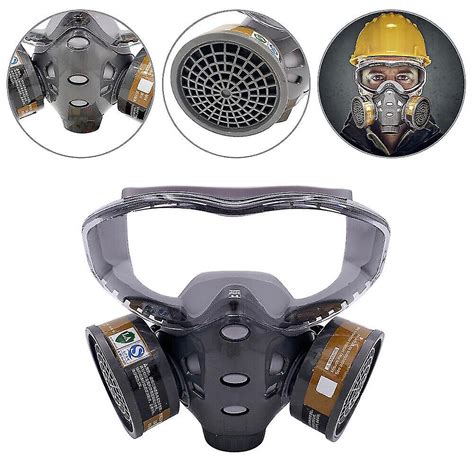 Ilustración de una máscara de gas industrial con un filtro acoplado