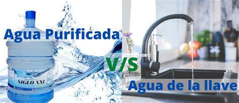 Imagen comparativa: agua del grifo vs. agua purificada.