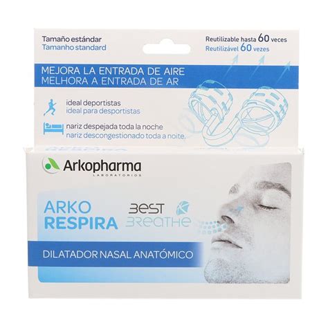 Diagrama mostrando la colocación del dilatador nasal Arkorespira en las fosas nasales