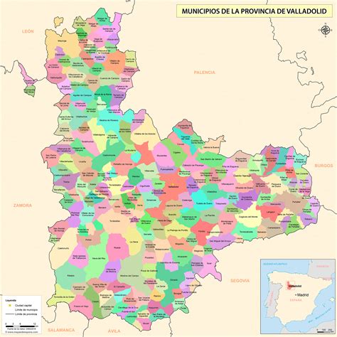 Mapa de Valladolid con Íscar resaltado