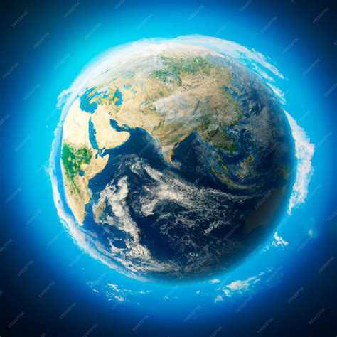 Planeta Tierra visto desde el espacio con océanos predominantes