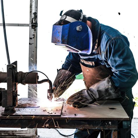 Trabajador soldando con equipo de protección ocular