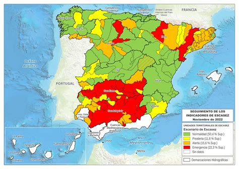 Mapa de España con indicación de zonas con problemas de depuración