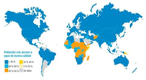 Mapa mundial de acceso a agua potable