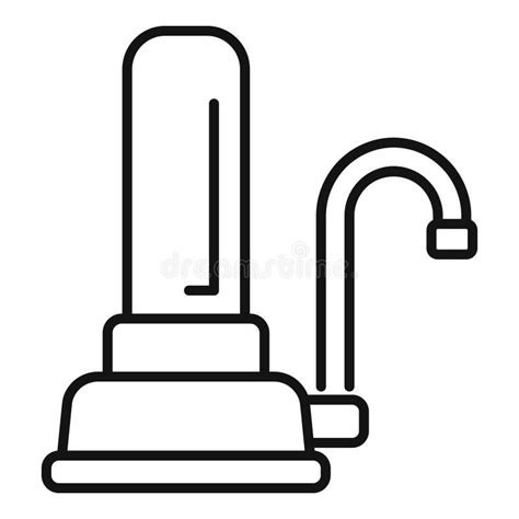 Ilustración de un purificador de agua acoplado a un grifo de cocina