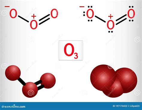 Representación molecular del ozono (O3)