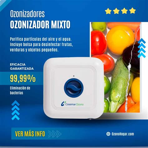 Diagrama que muestra la eliminación de olores y contaminantes por un ozonizador