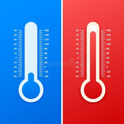 Ilustración de un termómetro mostrando temperaturas cálidas y frías