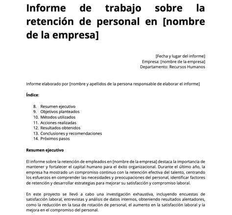 Ejemplo de un informe confidencial de la época