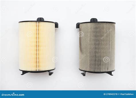 Imagen comparativa de un filtro de aire nuevo y uno sucio