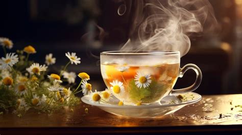 Imagen de una taza de té humeante con rodajas de limón y jengibre