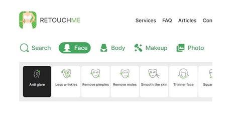 Interfaz de la aplicación RetouchMe mostrando la opción de piercing nasal