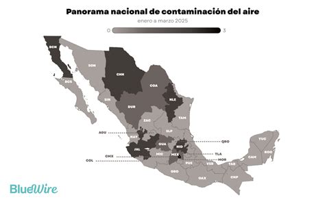 Mapa de contaminación del aire en ciudades
