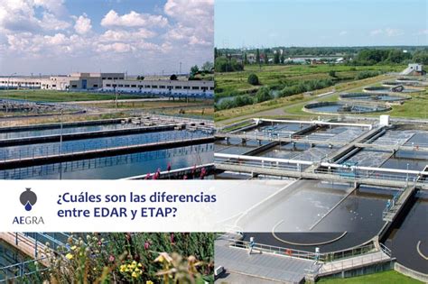 Diagrama comparativo entre una EDAR y una ETAP, mostrando el tipo de agua que tratan y el resultado final.