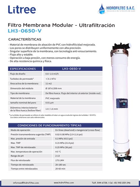 UF Membranas utilizado en Concentración de CPO