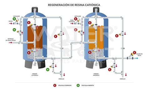 Infografía del ciclo de regeneración de un descalcificador
