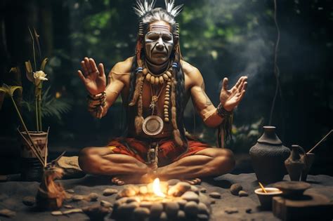 Representación artística de un chamán inca realizando un ritual con hojas de coca.