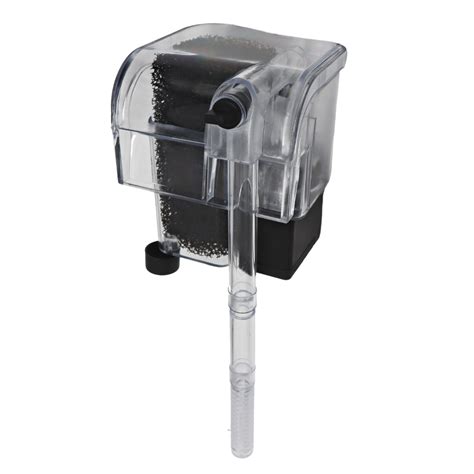 Acuario con filtro de mochila instalado