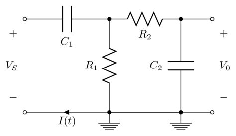 Diagrama de un circuito LC resonante como filtro pasa banda