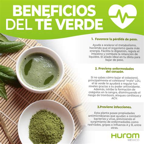 Infografía resumen de los beneficios del té verde