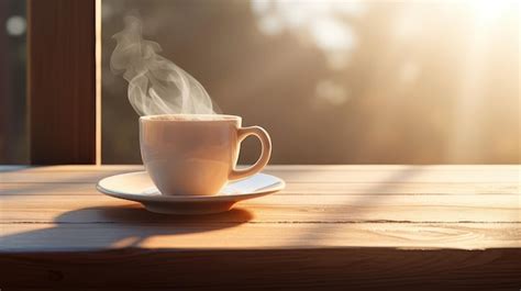 Una taza de café humeante junto a un filtro BRITA