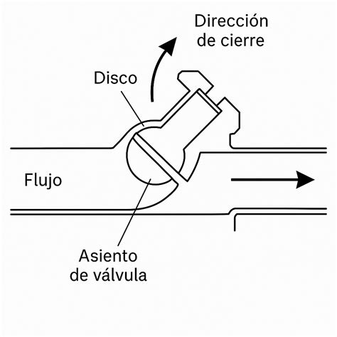 Diagrama de funcionamiento de una válvula de pie