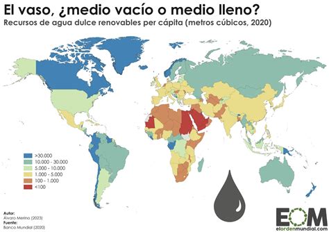 Infografía sobre la escasez de agua dulce en el mundo