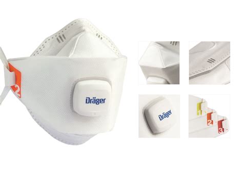 Primer plano de una mascarilla desechable Dräger X-plore 1900