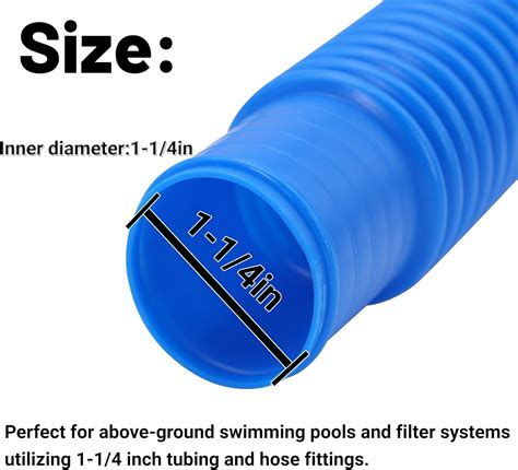 Comparativa visual de diámetros de manguera de piscina (32mm vs 38mm)