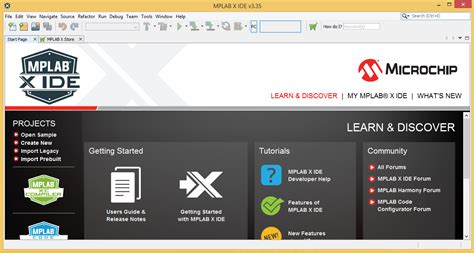 Captura de pantalla del IDE MPLAB X mostrando la interfaz de depuración